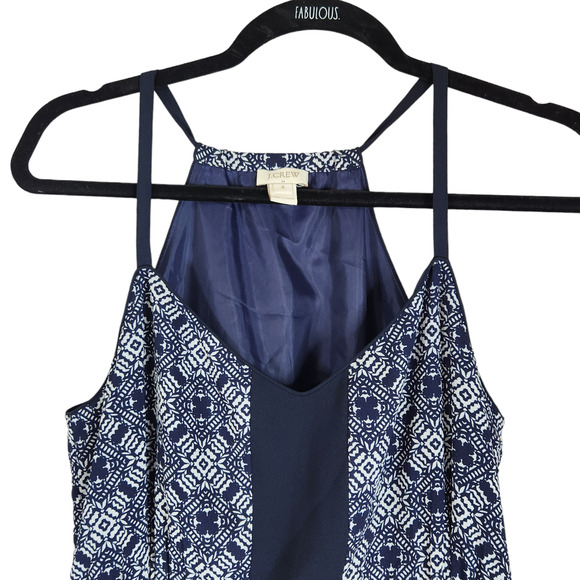 J. Crew Womens Maxi Dress Size 4 Navy Blue White Sun Spaghetti Straps Nautical - Picture 3 of 8